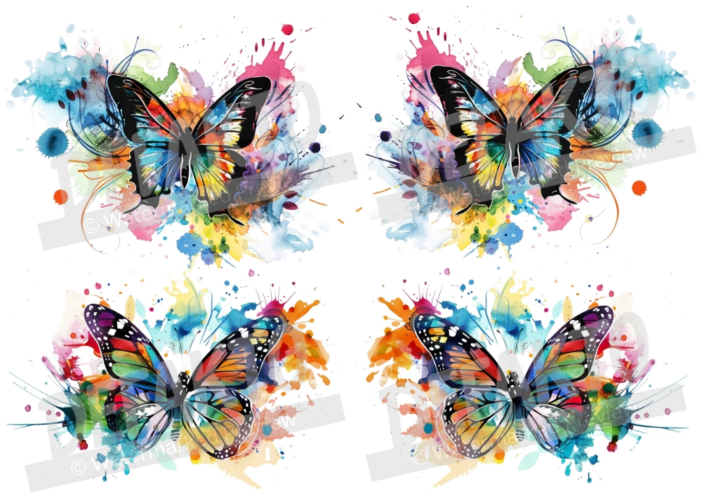 Colorful Butterfly Dream Temporary Tattoo