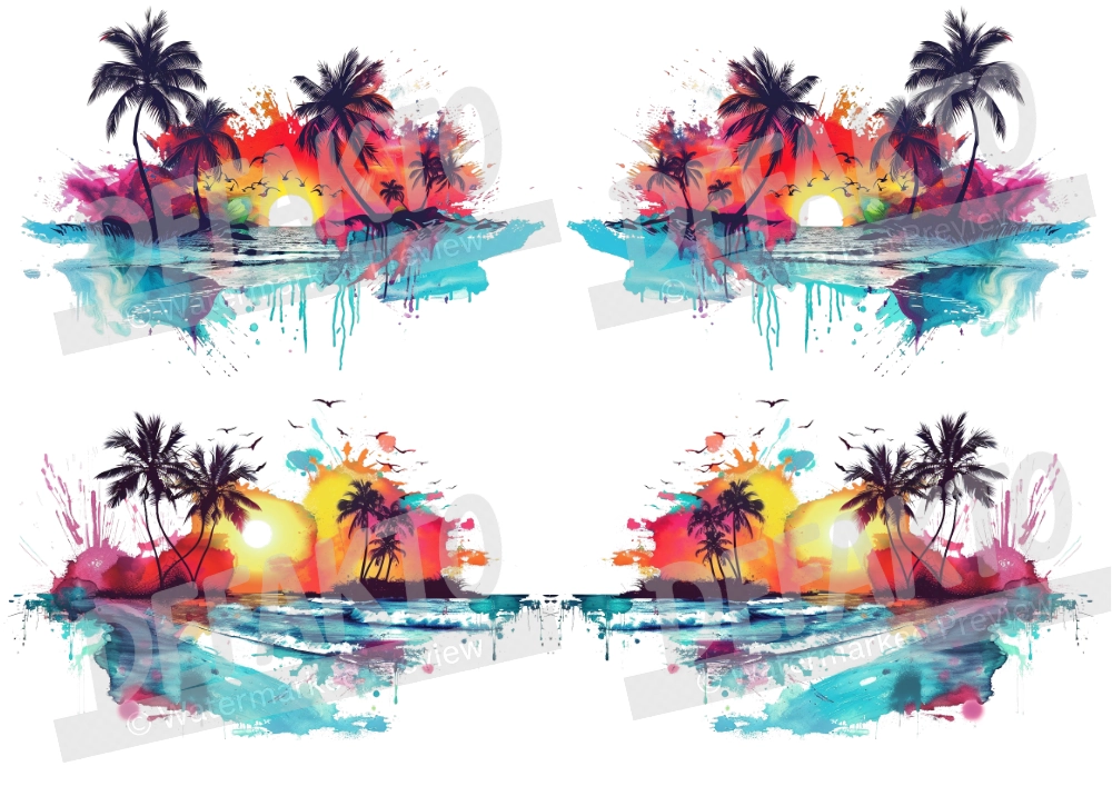 Tropical Horizon Temporary Tattoo