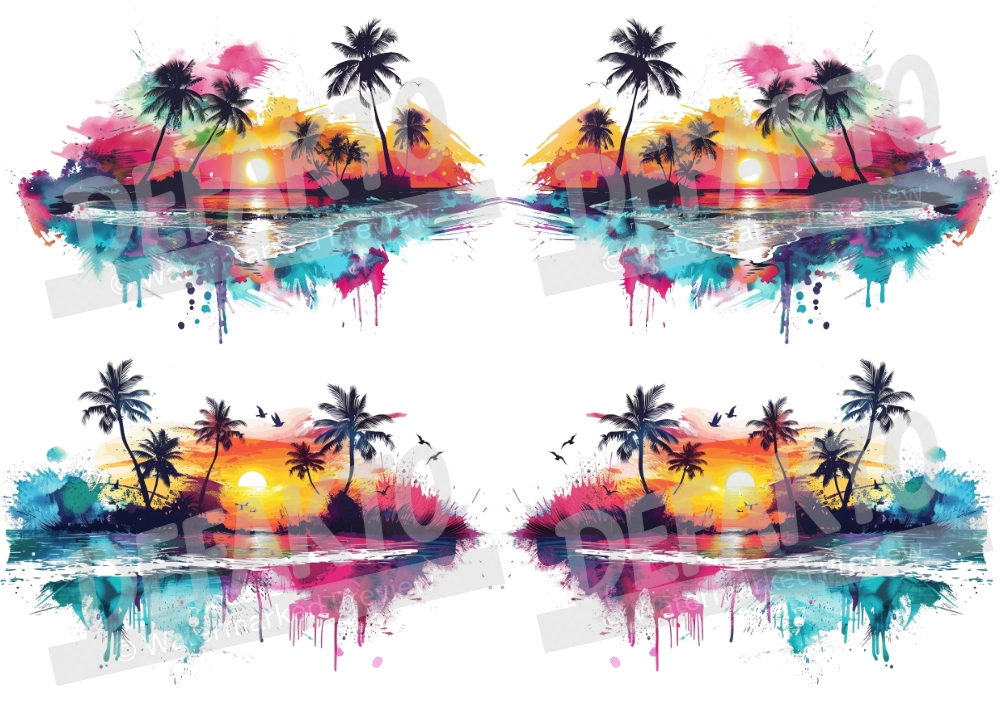 Tropical Sunset Temporary Tattoo