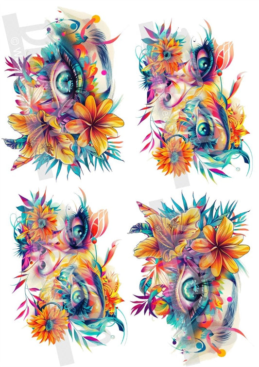 Floral Gaze Temporary Tattoo
