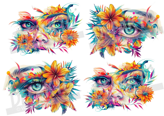 Floral Gaze Temporary Tattoo