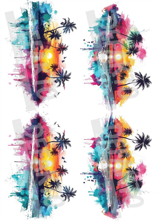 Tropical Sunset Temporary Tattoo