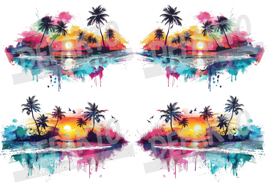 Tropical Sunset Temporary Tattoo