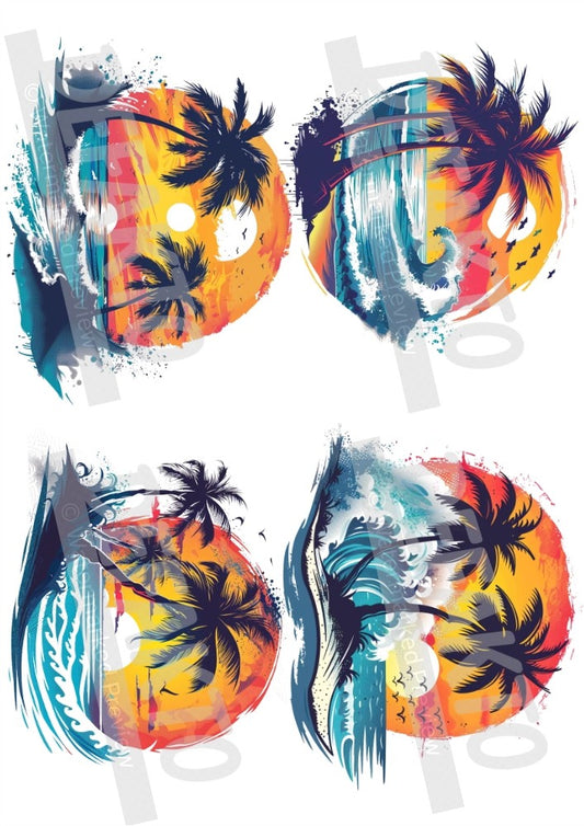 Waves & Palms Temporary Tattoo