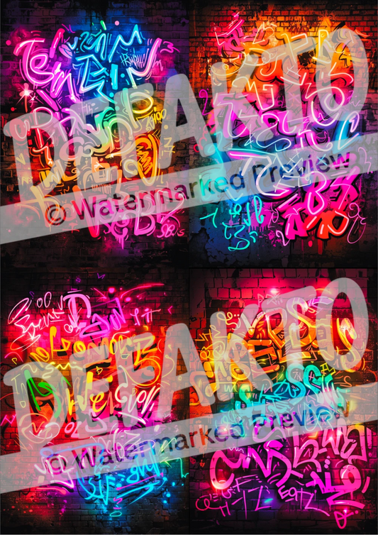 Brick Neon Flow - Canvas